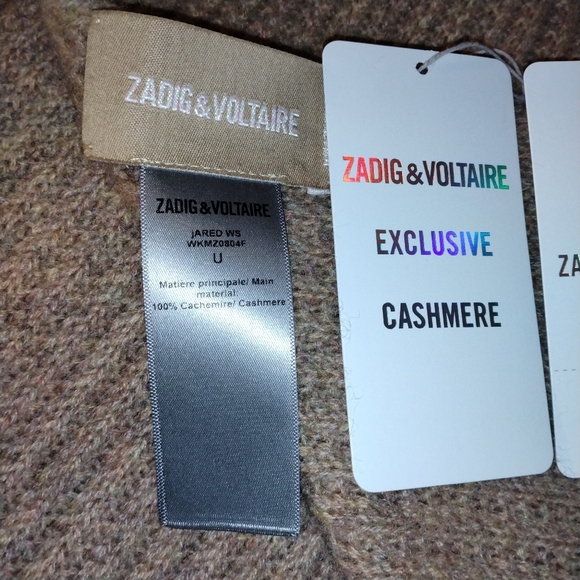 Zadig & Voltaire Jared 100% Cashmere Scarf / Wrap Soft Luxurious Camel Color - Picture 5 of 13